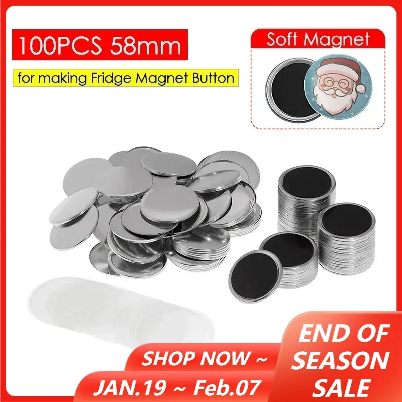 50/100Set 25/32/37/44/58mm Magnet Refrigerator Button DIY Making Materials for Button Maker Making Fridge Magnets Badges Set