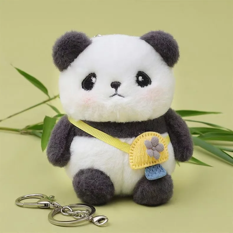 Cute Panda Plush Toy Keychain Cartoon Bag Pendant Bag Accessories Car Key Chain Pendant Ornaments Fashion Gift view 6