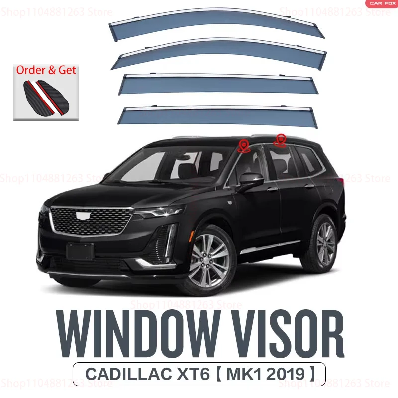 

Для Cadillac XT6 оконный козырек от 2019 лет, дефлектор бокового окна, ветрозащитный козырек, дверной козырек, ветровой дождь, декоративные аксессуары SunnCar