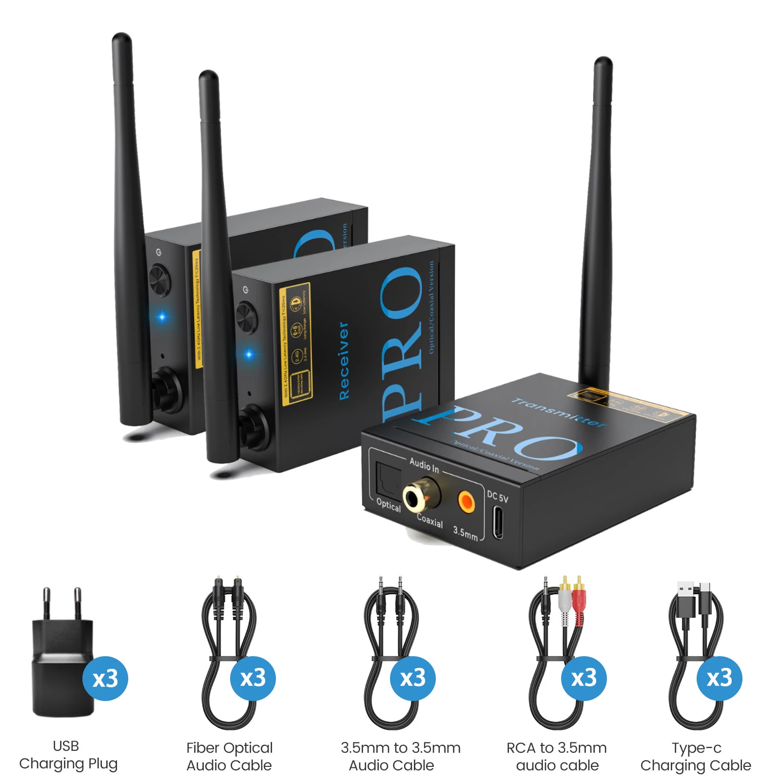 1Mii 2.4GHz ワイヤレスオーディオトランスミッター&レシーバー RT5066pro