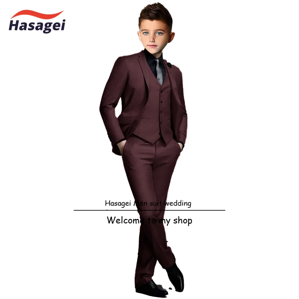 White Boys Suit Formal 3-piece Jacket Pants Vest 2-16 Years Old Stage Graduation Outfit Kids Wedding Tuxedo