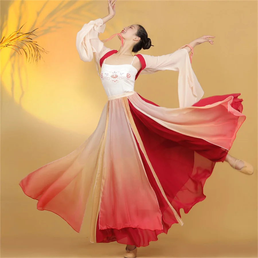 Immagine 7: Costumi di performance di ballerini classici da donna abiti da ballo di pratica oversize Abito da ballo popolare in stile cinese taglie forti