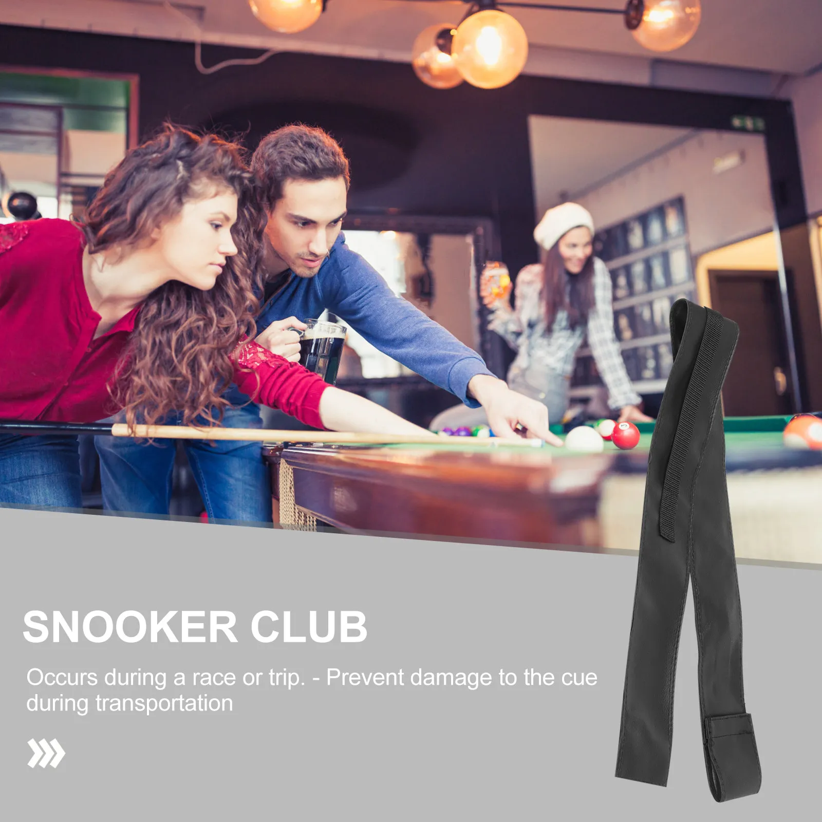 

PU Billiard Cue Pouch Adjustable Strap Portable Pool Stick Case for Protection Against Dings Vibration and Damage during