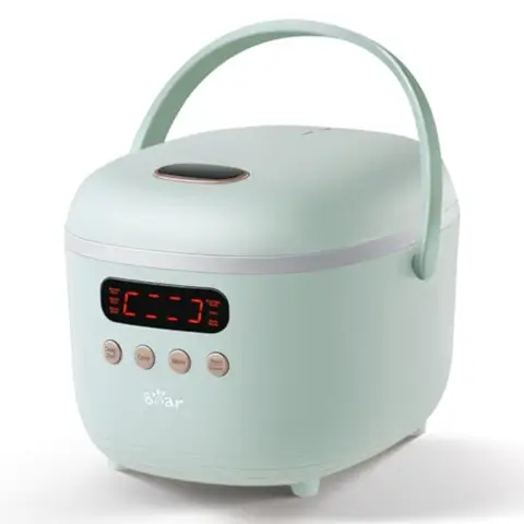 Small 4 Cups Uncooked Rice Cooker with 6 Cooking Functions Advanced Fuzzy Logic Micom Technology 24-Hour Preset Keep Warm Featu