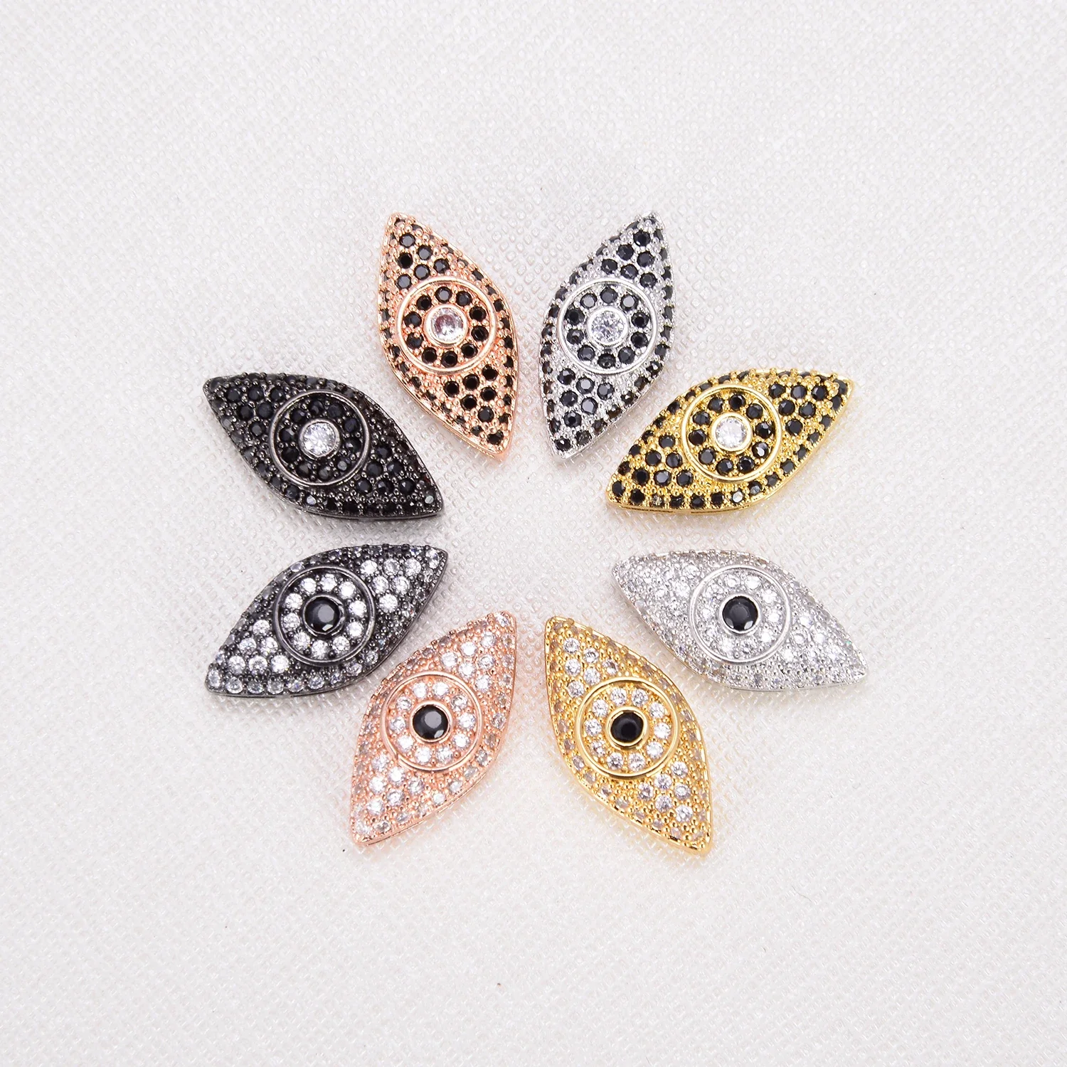 

Devil's Eye Zircon Inlaid Metal Jewelry Making Beads for Making Braccialetto Bracelet Pendente Pendentif Jewelry Ingredients