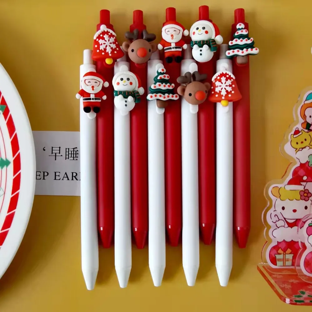 

1pc 0.5mm Christmas Gel Pen Christmas Gift Smooth Writing Cute Signature Pen Kawai Novelty Black Neutral Pens for Writing