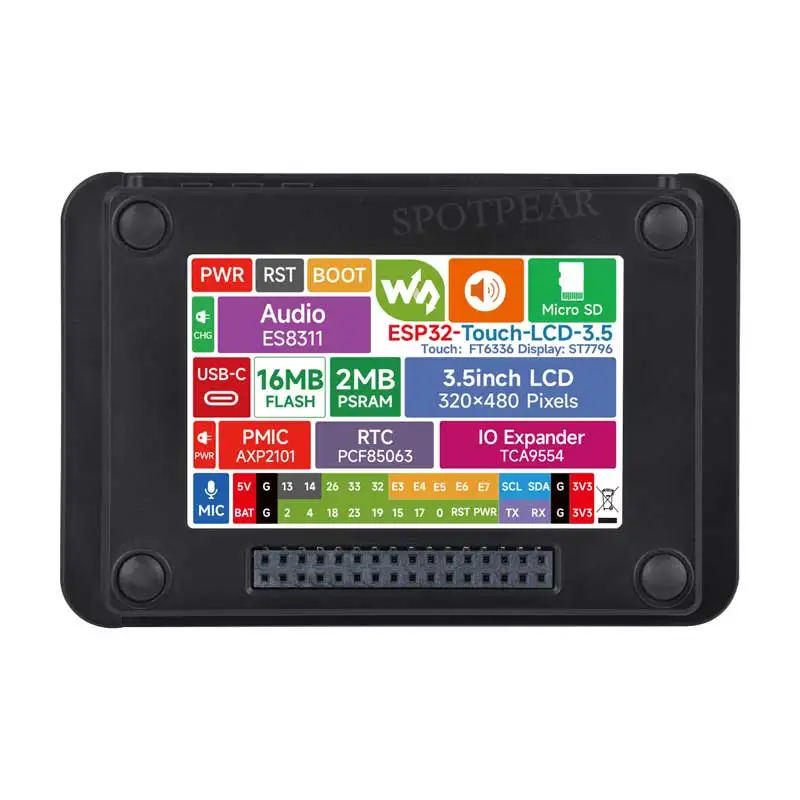 บอร์ดพัฒนา DeepSeek AI Voice Chat ESP32 หน้าจอสัมผัส 3.5 นิ้ว ความละเอียด 320x480 สำหรับ Xiaozhi
