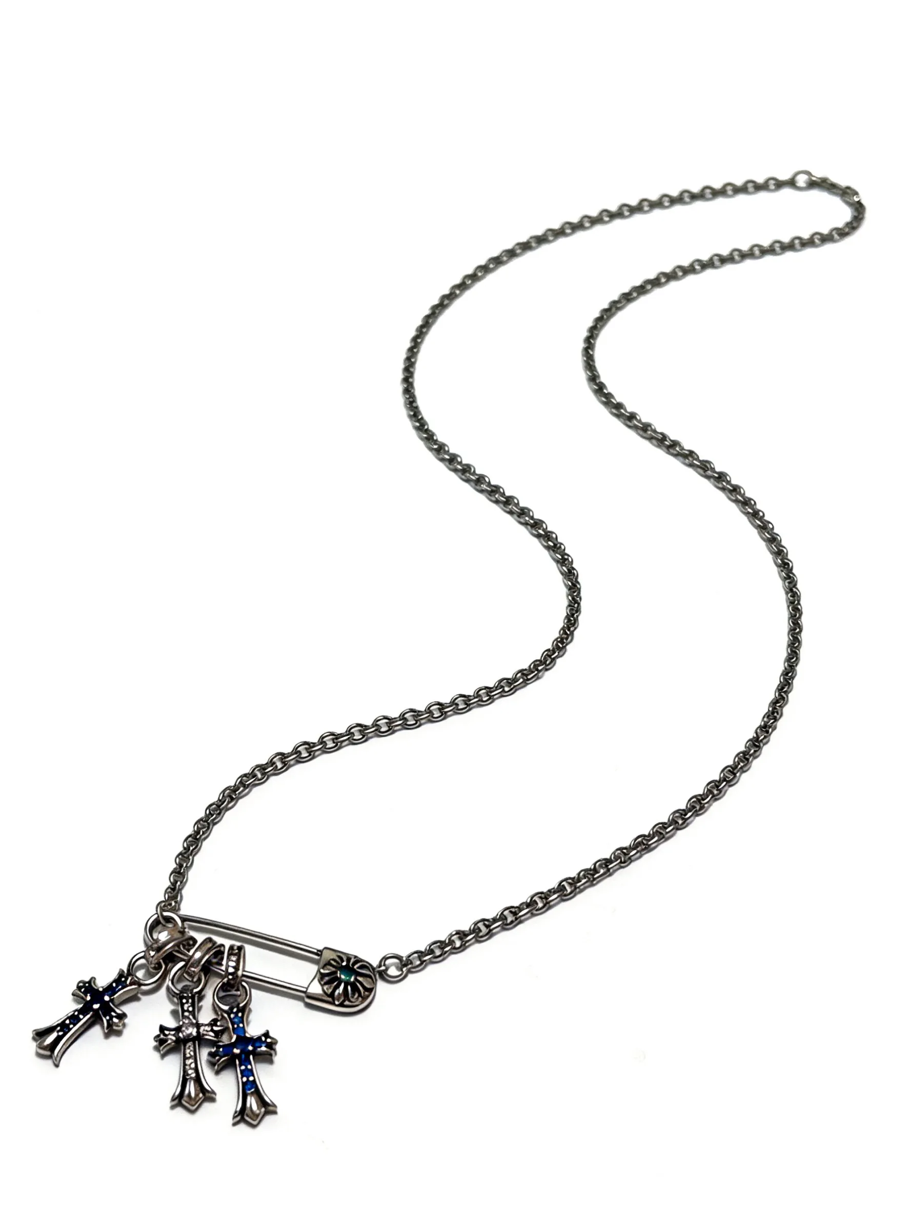 

S925 Sterling Silver Creative Personality Design Thirty Crosses Pendant Necklace CH Fashion Pin Jewelry