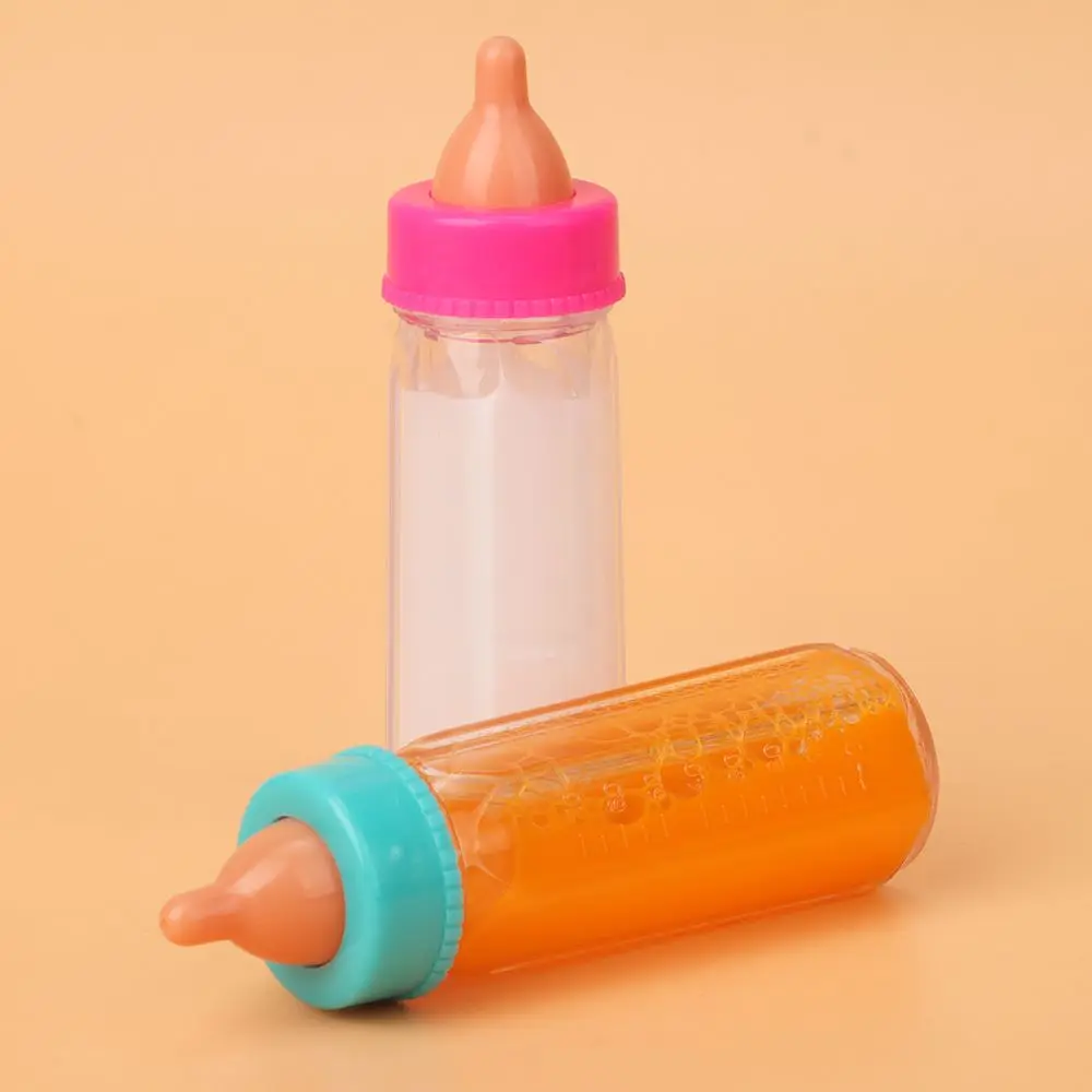 Muñecas lindas Reborn de 18 pulgadas que se ajustan a muñecas recién nacidas, botellas de jugo, botella de plástico para pezones, botellas mágicas de leche con baberos para chupete