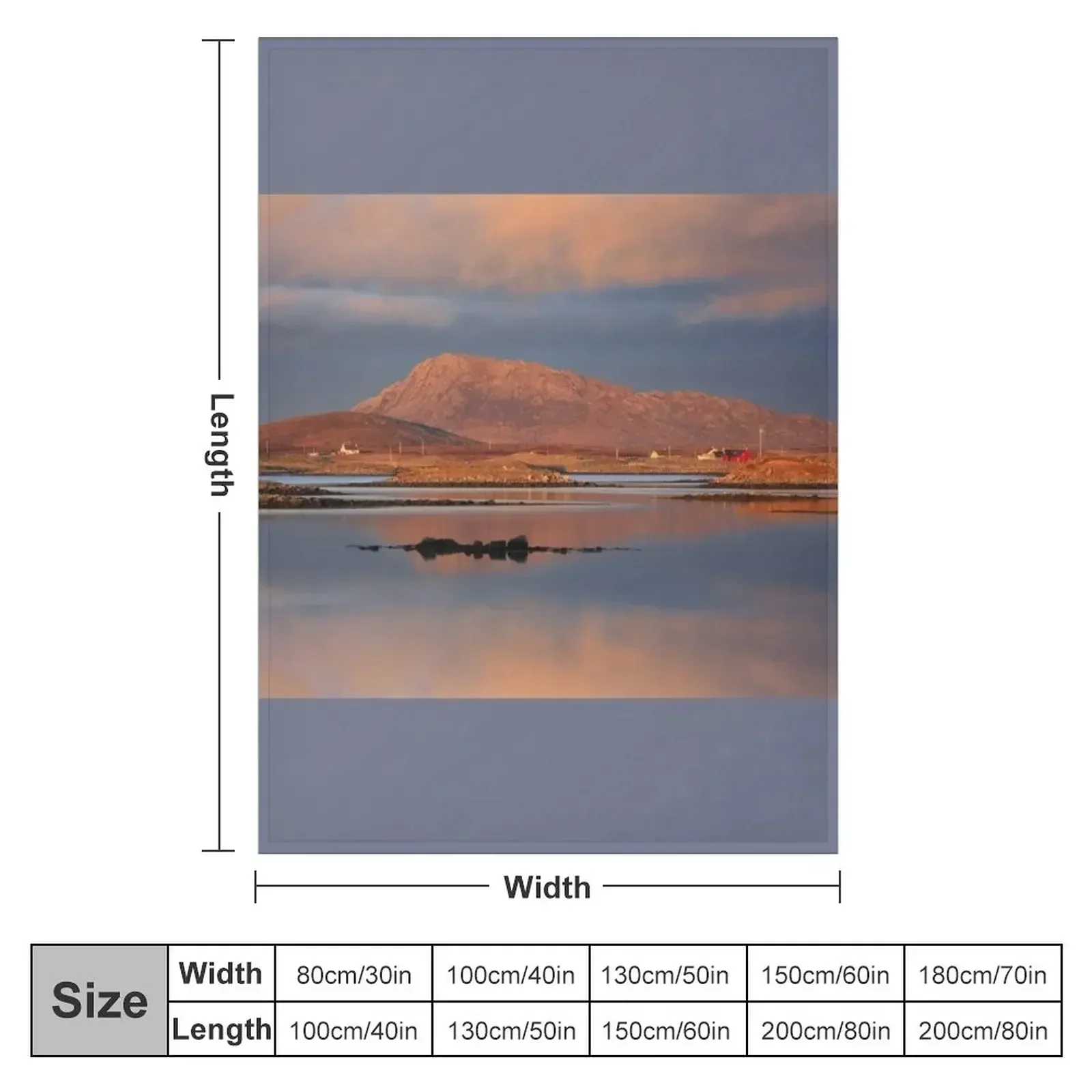 New Sunset Reflection North Uist. Western Isles. Scotland. Throw Blanket Picnic Soft Hairys Flannel Fabric Blankets