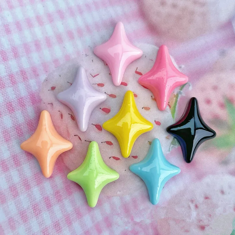 20pcS  Kawaii Colorful  Star Star DIY Shoes Hat Barrette Mobile Phone Case Decoration Clothes Scrapbook Flat Back Resin