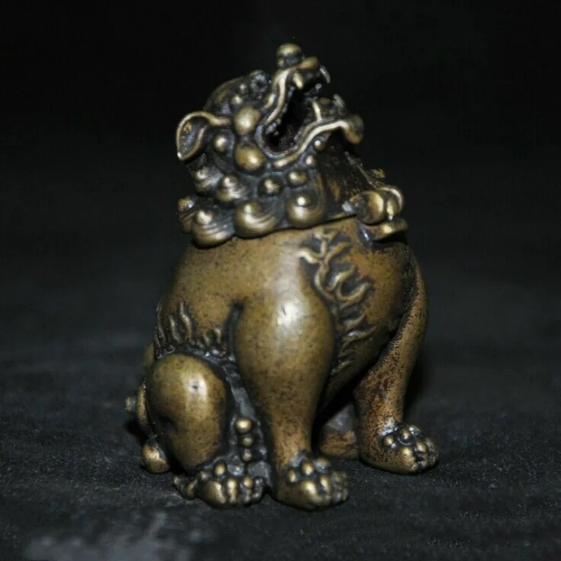 

Fine China Bronze temple animal lion Foo dog beast statue Incense burner Censer