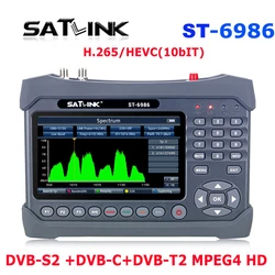 Satlink ST-6986 PRO DVB-S2/S, DVB-T/T2, DVB-C ST6986 h.265 hevc 10bit meter with Fiber Optic tester ST 6986