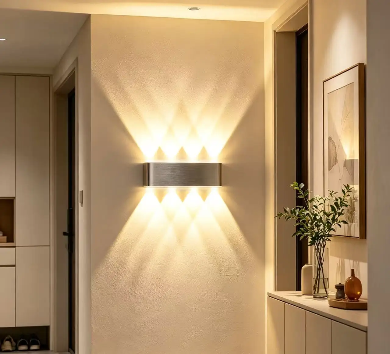Modern  LED Wall Light, Brushed Aluminum Wall Sconce, Up Down Beam Decorative Lamp for Home Bedroom  Hallway Club Bar Decoration