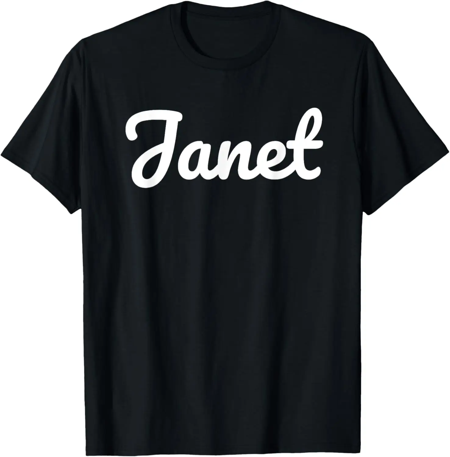 Wunderschönes Janet Kalligraphie-T-Shirt im Handschrift-Stil