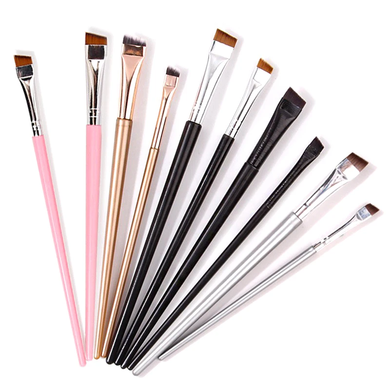 2Pcs Blade Eyeliner Brush Eyebrow Brush Portable Flat Fine Eye Liner Brow Contour Makeup Brushes Makeup Tool