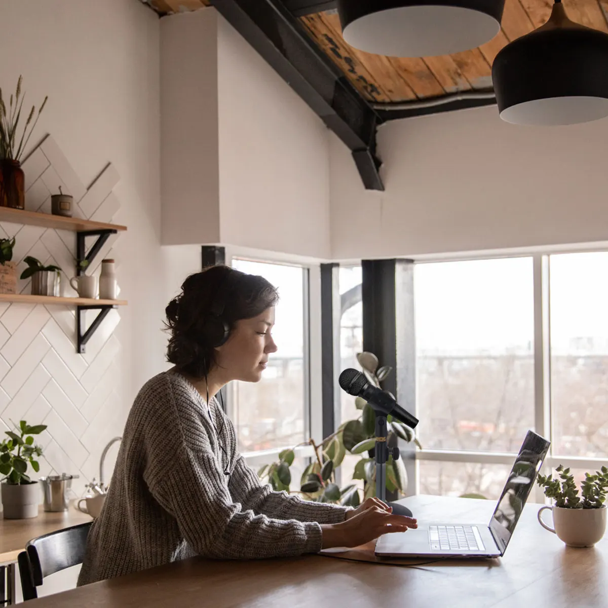 

Liftable Microphone Stand Adjustable Desktop Tripod Holder For Broadcasting Podcasting Studio Recording Live Stream