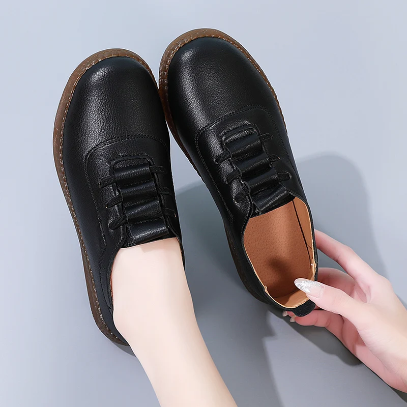 2022 Spring New Sneakers Women Leather Casual Women Shoes Loafers Flats Mom Footwear Tennis Shoe Tenis De Mujer Zapatos De Mujer