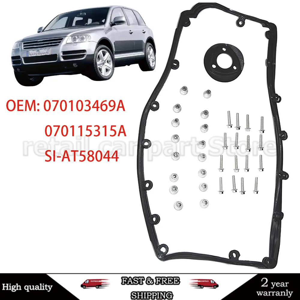 Car Engine Valve Cover Gasket Kit For VW TRANSPORTER T5 CARAVELLE AXD AXE ROCKER COVER GASKET 070103469A 070115315A SI-AT58044