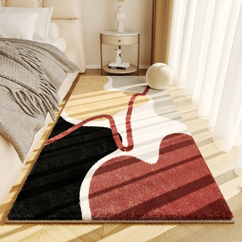 Plush Fluffy Thickened Carpet Bedroom Japanese Style Wabi Sabi Style Non Slip Carpets Simple Modern Light Luxury Living Room Rug