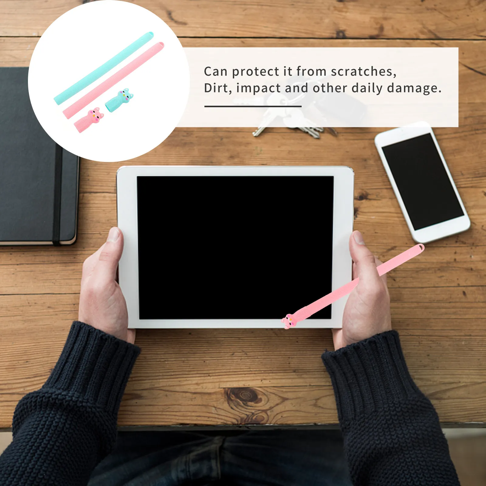 

2Pcs Smooth Pen Covers for Pencil 2 Anti-Skid Silicone Stylus Cap Durable Non-Slip Skin-Friendly Comfortable Holding