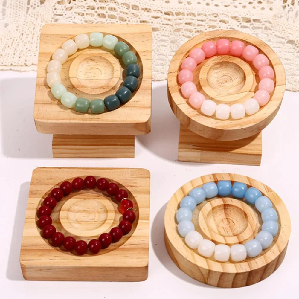 Wooden Handstring Bracelet Display Stand Design Craft Storage Board Jewelry Making Organizer Accessories Tray