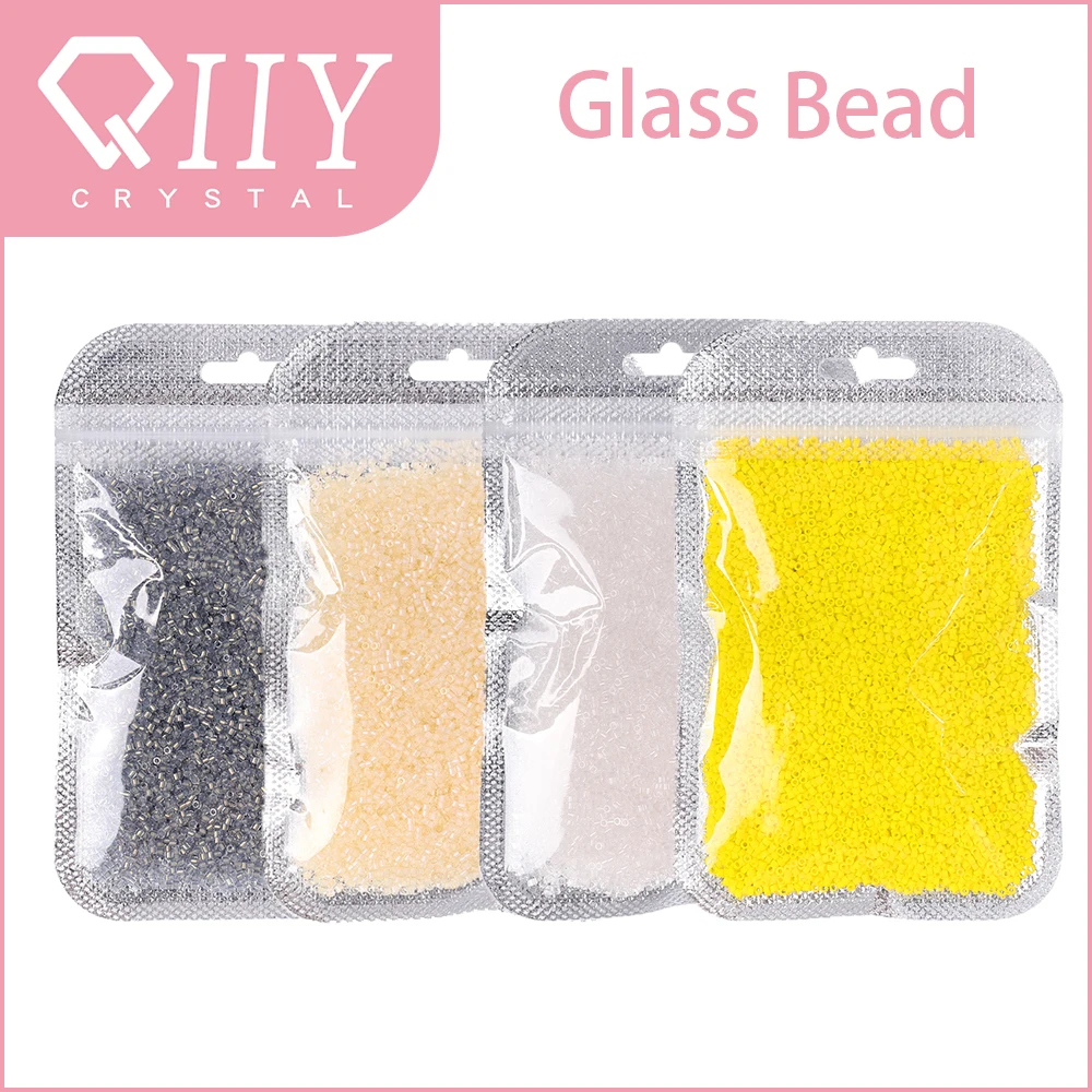 QIIY Various Styles 1.6mm 11/0 Loose Seed Glass Beads For Making DIY Crafts Decoration Multicolor Beads Bag Clothes Sewing