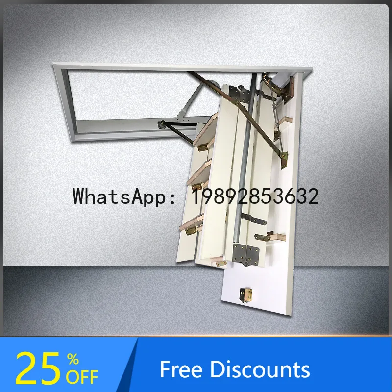 

XL Solid Wood Folding Ladder Invisible Folding Ladder Solid Wood Stairs Invisible Folding Climbing Ladder