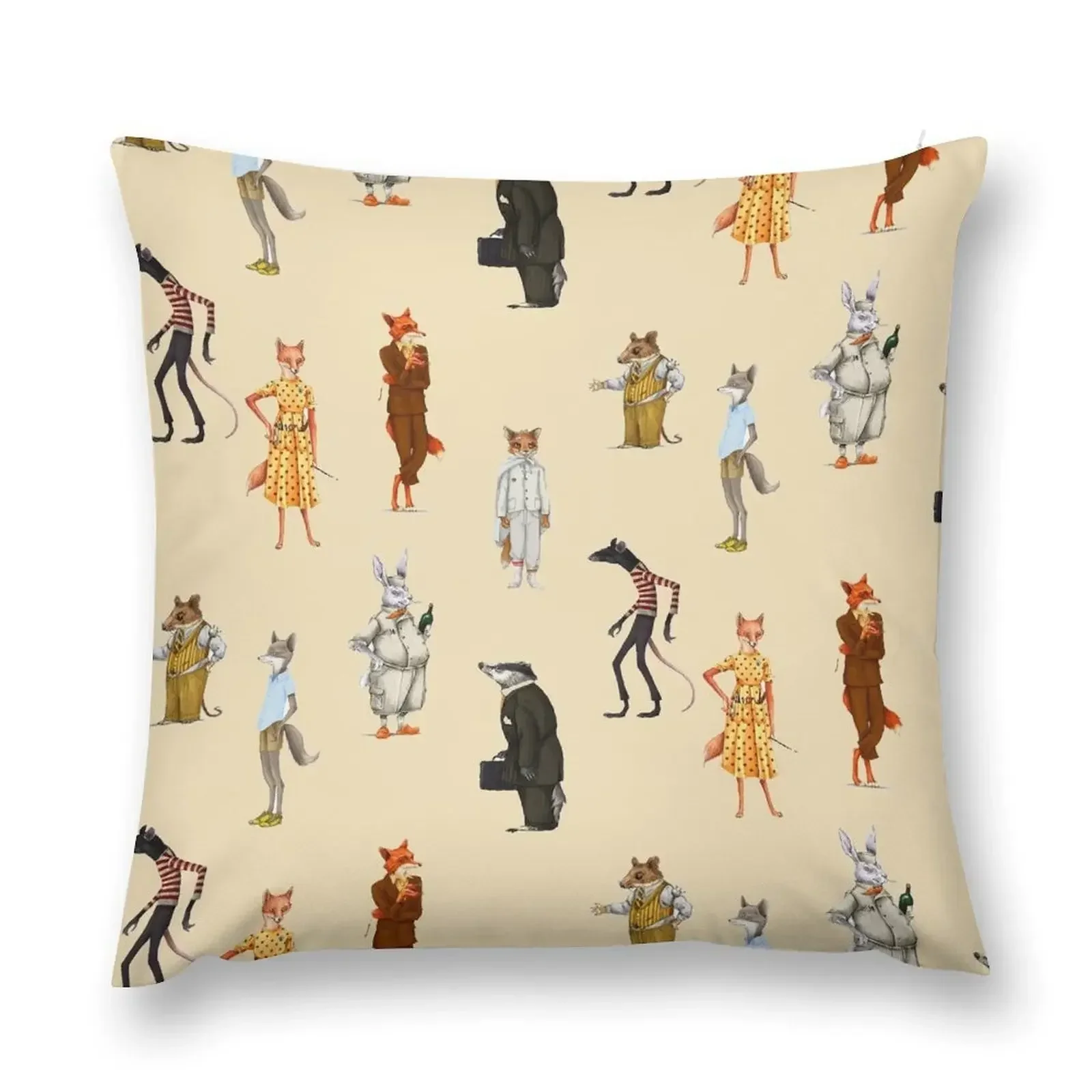 Fantastic Mr. fox and Mrs. Fox Family Sticker pack Throw Pillow Ornamental Pillow Cushion Covers For Living Room pillow