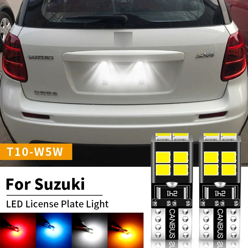 2pcs LED License Plate Light Bulb Lamp W5W T10 Canbus For Suzuki Swift SX4 Wagon R Liana Jimny Ignis Grand Vitara Celerio Baleno