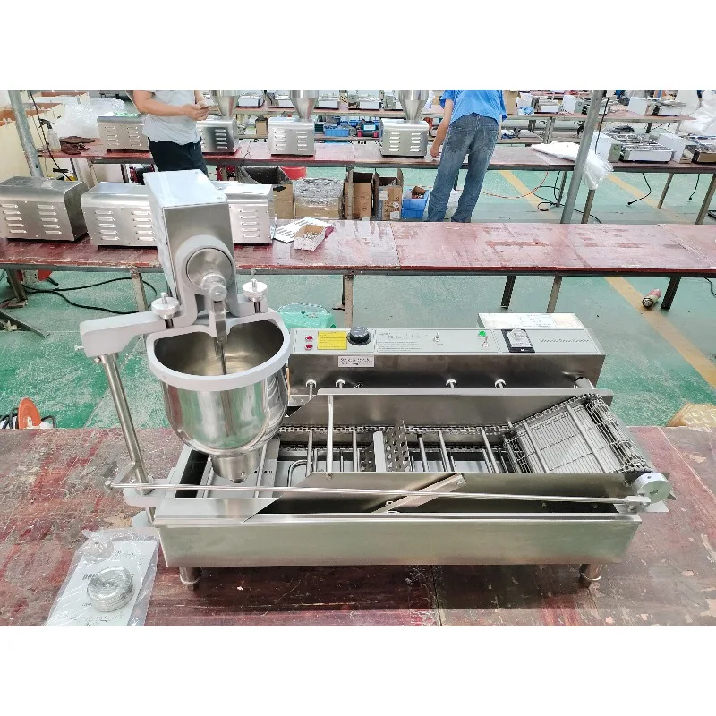 Customized Commercial Double Row Automatic Donut Making Frying Machine Electric LPG Natural Gas Dual Fuel Donut Maker
