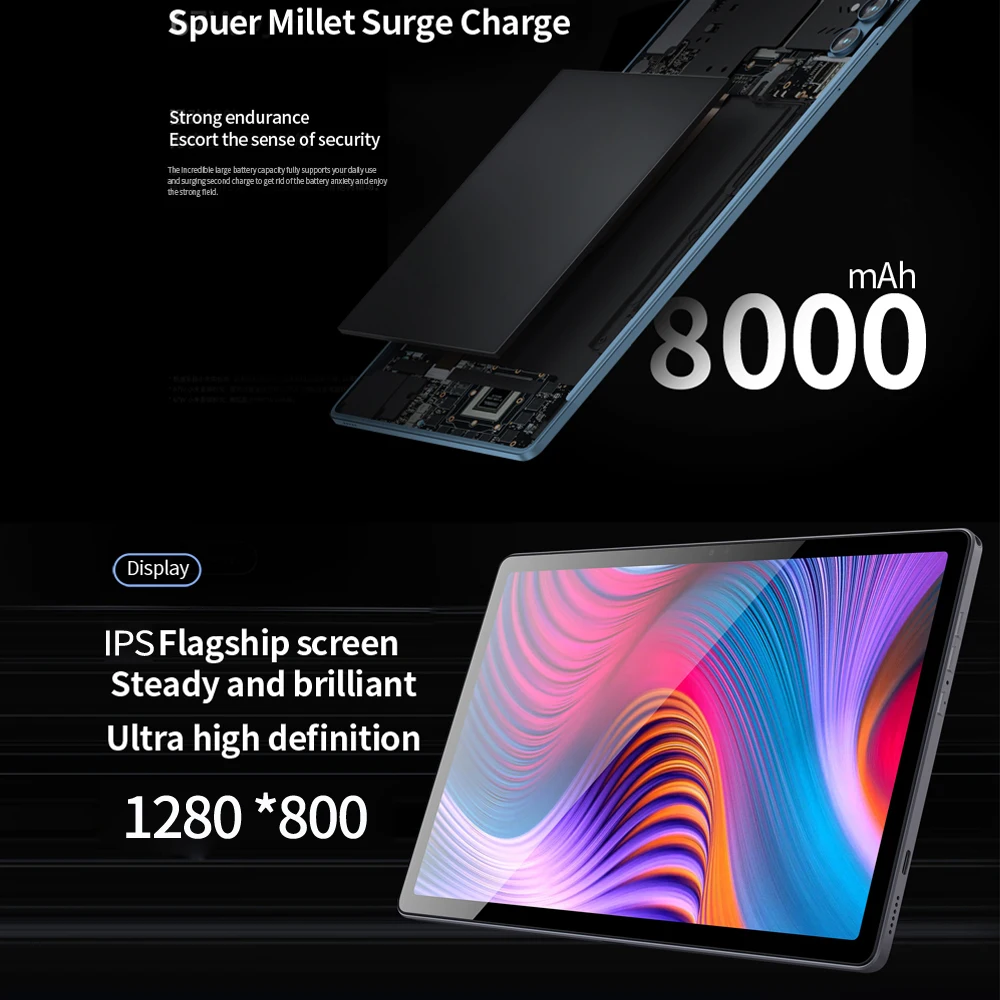 Tablet Android Baru BDF-Y7 10.1 Inci Octa Core 8GB RAM 256GB ROM Android 13 Google Play Panggilan Telepon 4G WiFi 5G Tablet PC 8000mAh