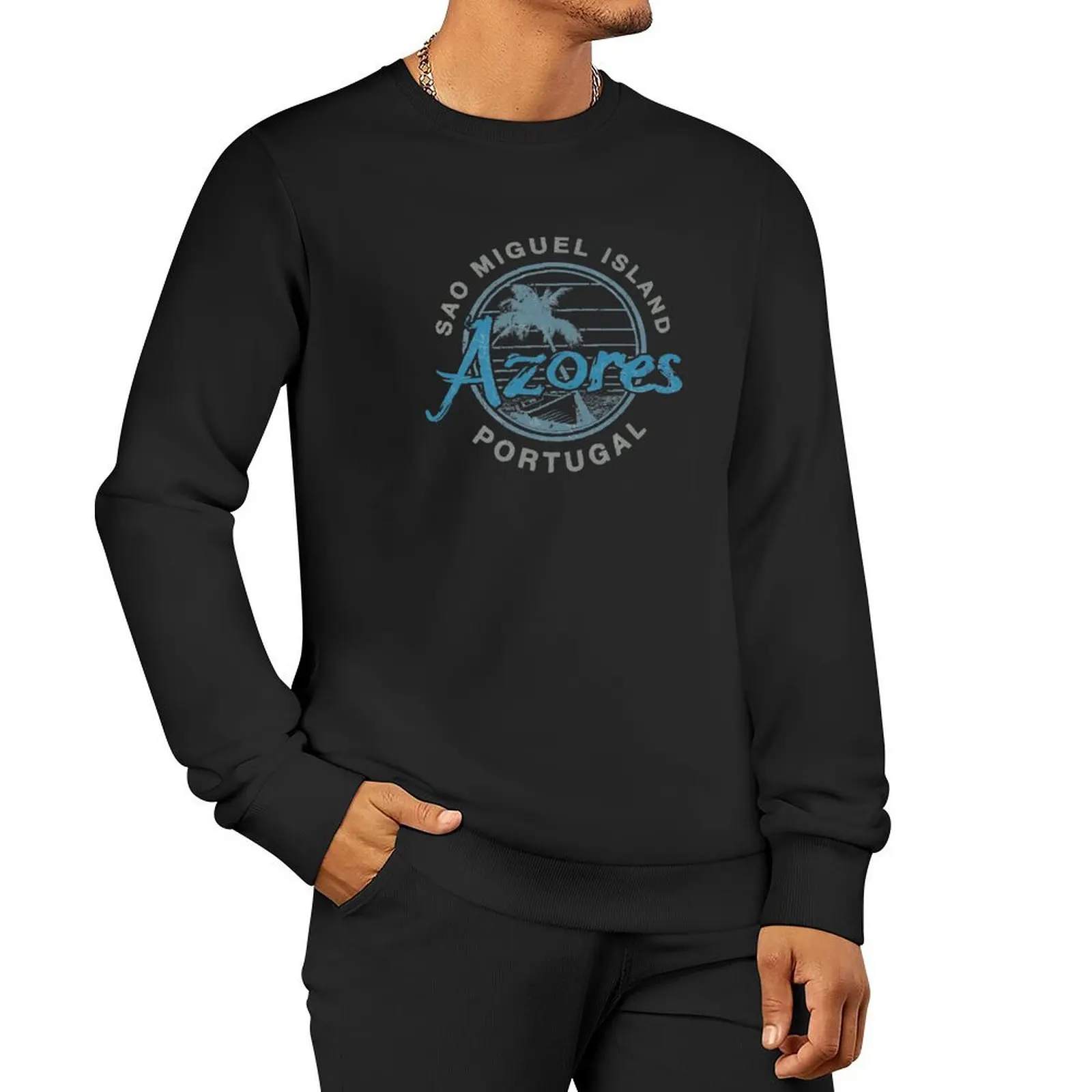 

Azores Portugal Sao Miguel Island Retro Pullover Hoodie men wear mens clothing graphic sweatshirts