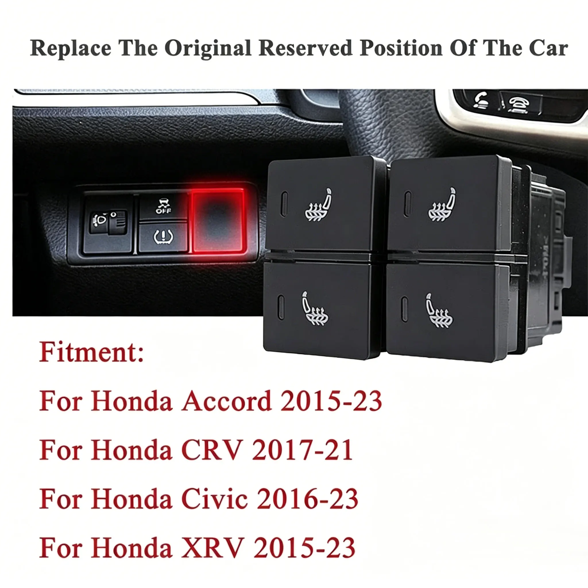 12V Car Seat Heater Pad Universal Fit 2 Seats Built-in Alloy Wire 3-Level Switch Control Winter Warmer For Honda Accord 201523