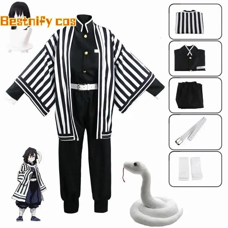 

Anime Kimetsu No Yaiba Iguro Obanai Kimono Uniform Anime Wig Cosplay Costume Halloween Party