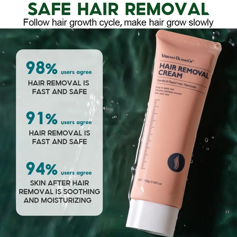 كريم إزالة الشعر غير مؤلم ، الإبط ، الساقين ، الأسلحة ، إصلاح الشعر ، مزيل الشعر ، مغذي ، مثبط الجسم ، العناية مزيل ، 100g ، D9N5