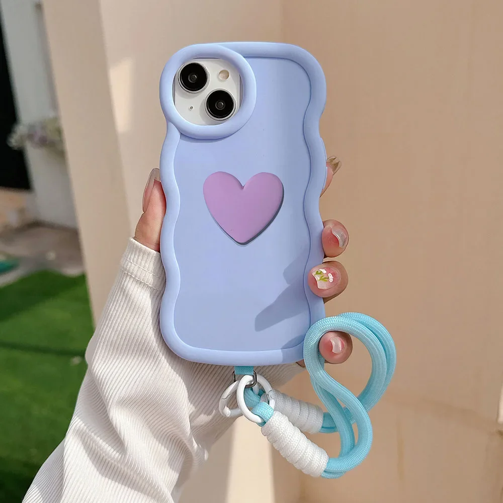 X7A 4G 3D Love Heart +lanyard Soft Phone Case For Honor Magic 5 6 70 90 Lite Smart 5G X6A X6S X6 X7 X8 X9B X8B X7B X9A X8A Cover