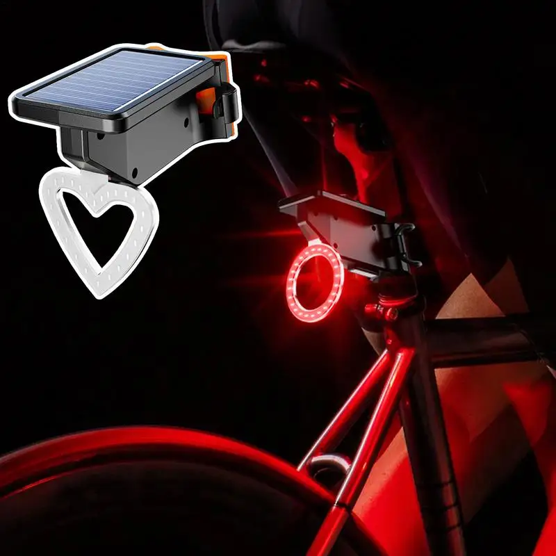 Cycling Solar Light Sensor Brake Solar USB Cycling Rear Light Night Riding Safety High Brightness Tail Light For Traveling