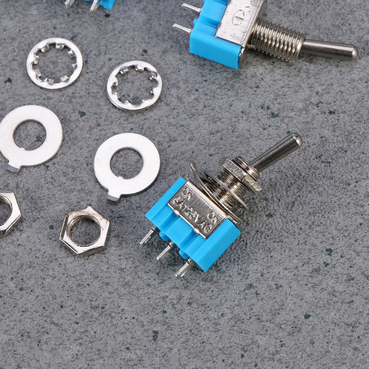 

20Pcs Toggle Switch 125V 6a on on Dpdt 2 Position Electrical Switch for Low High Voltage Circuits Includes Nut Flat Lock Washer