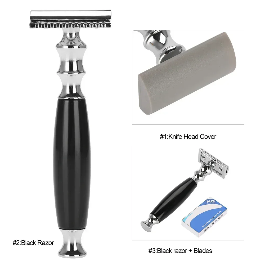 Men 's Manual Razor Retro Safety Shaver Set Stainless Steel Beard Shaping Template Handheld Razor Beard Trimming Tool Barberia