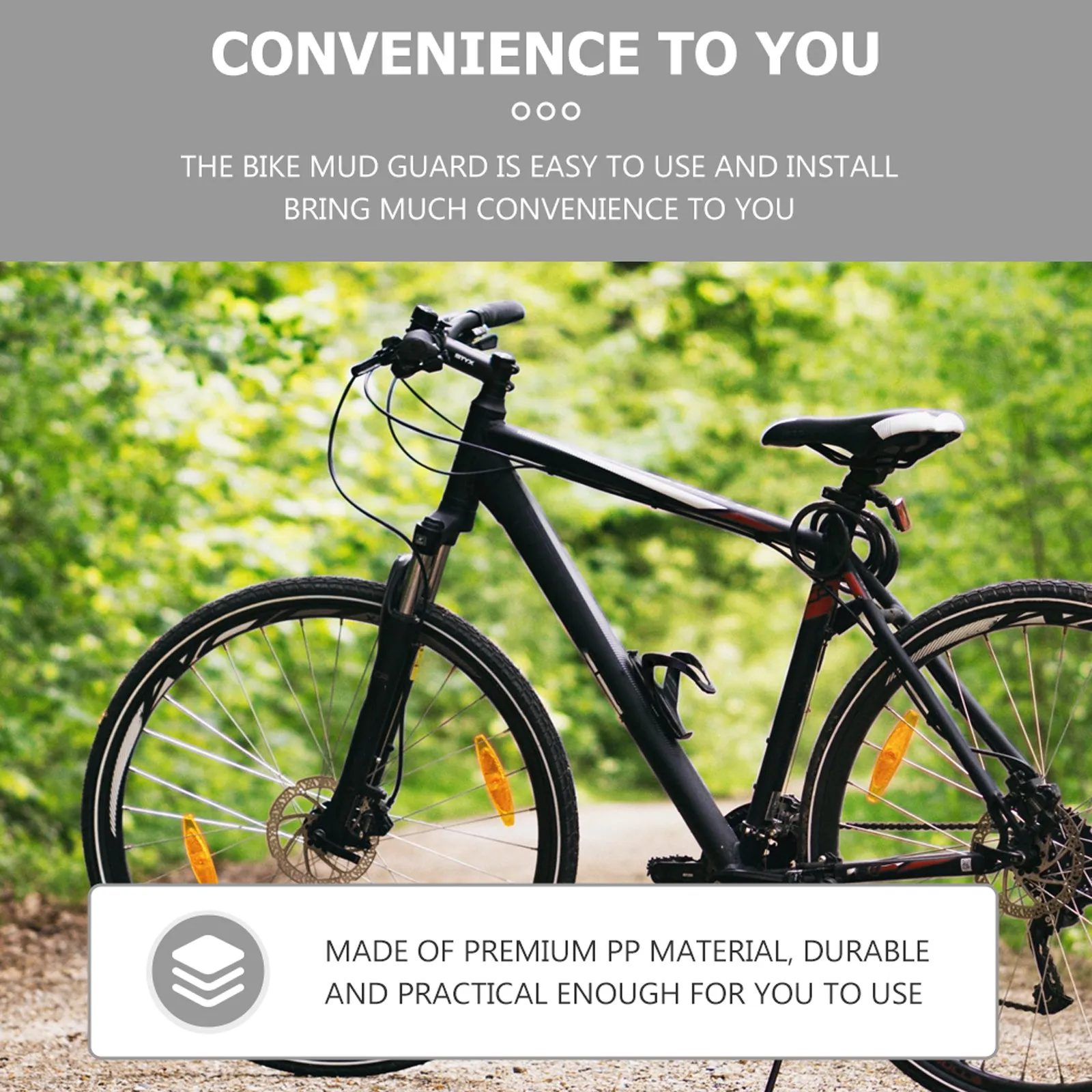 

Легкий светоотражающий брызговик для велосипедов из премиального полипропилена, легко переносить и устанавливать, широкая совместимость, защита от грязи для горных велосипедов