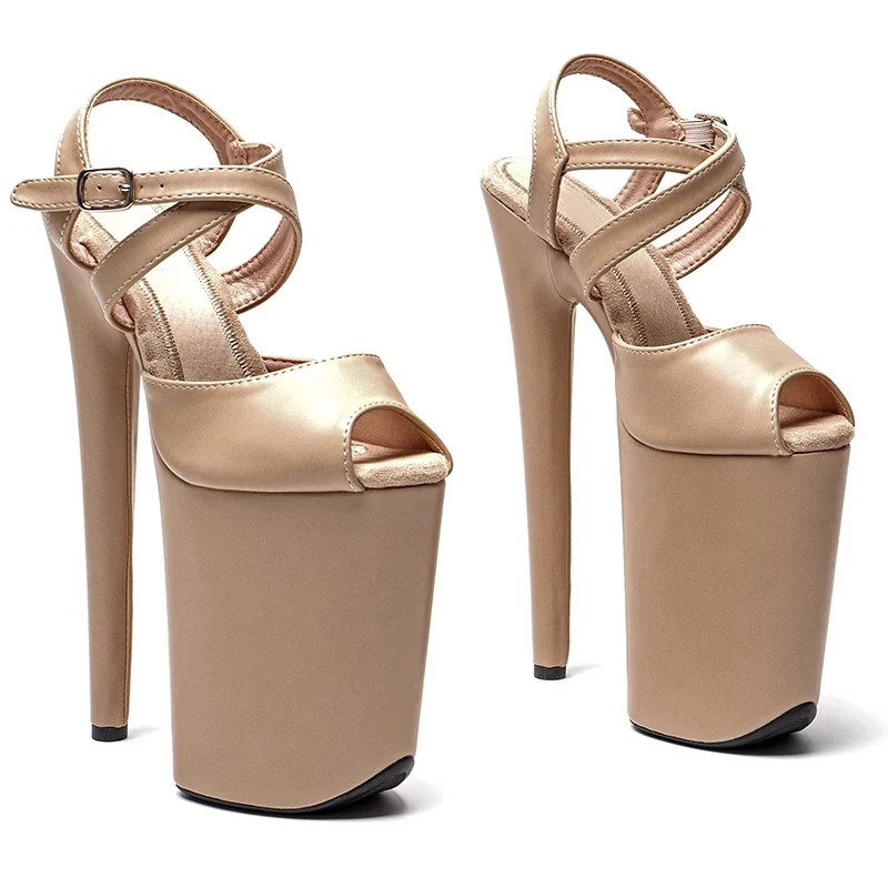 LAIJIANJINXIA New Sexy Stiletto Sandals Platform Women Shoes Sexy Dance Shoes 23 CM High Heels Sandals Pole Dancing Shoes 027