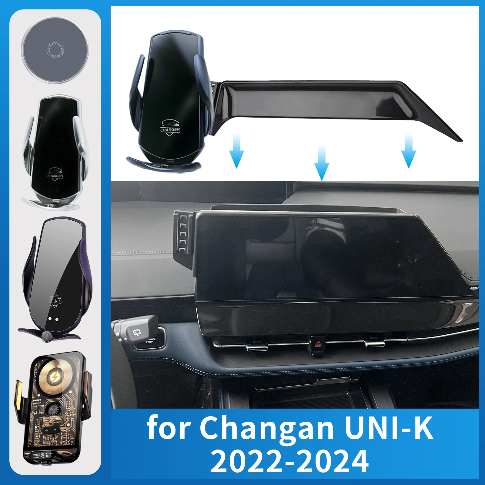 

Car Phone Holder Charging for Chang UNI-K UNIK 2022 2023 2024 Screen Navigation GPS Bracket Base Accessories