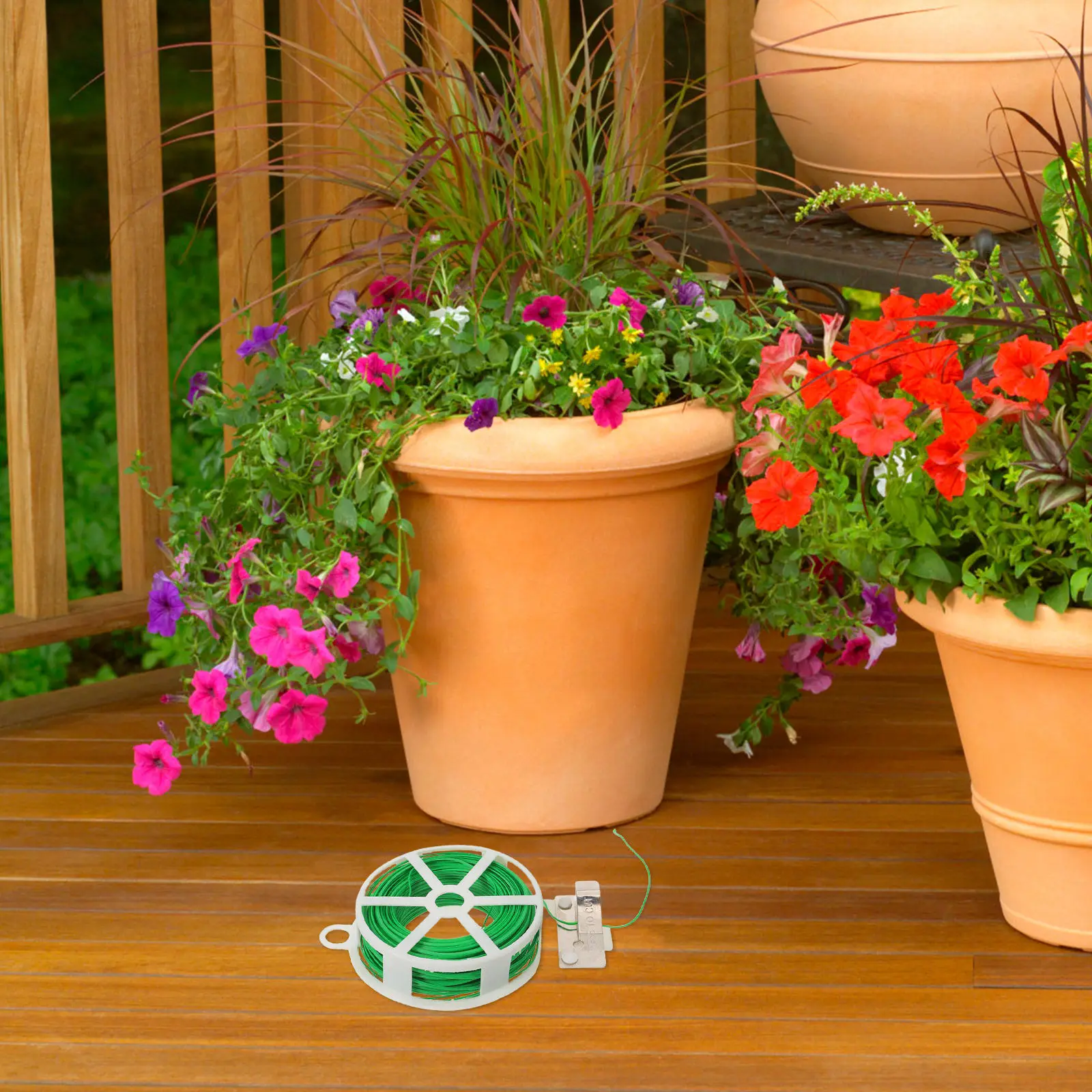 

4 Rolls Green Plant Ties Plastic Coated Iron Wire 164Ft Garden Support String For Climbing Plants Tomatoes Roses Vine Training