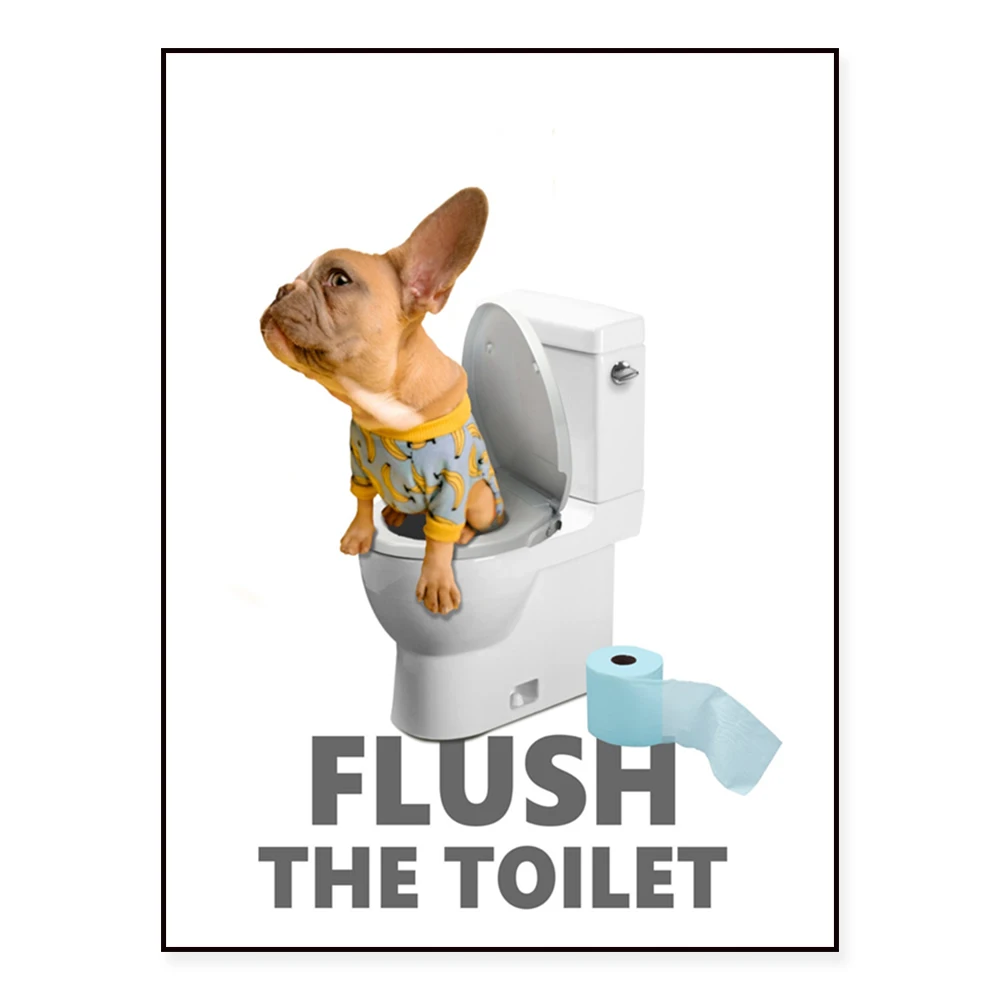 Puppy Dogs Bathroom Quote Printable, Kids Rules, Animal Pet Decor, Corgi Wall Art, Terrier Poster, Bulldog Humor, Printable