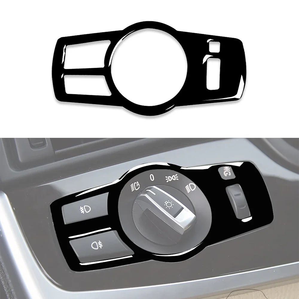 

Headlight Switch Panel Decoration Cover Trim Sticker for 5 Series F10 F07 F01 F25 F26 Car Interior Accessories ABS Black