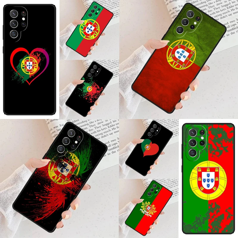 Portugal Flag Phone Case For Samsung Galaxy S24 S23 S22 S21 Ultra S10 Note 10 Pro S20 Plus FE S9 S8 Cover