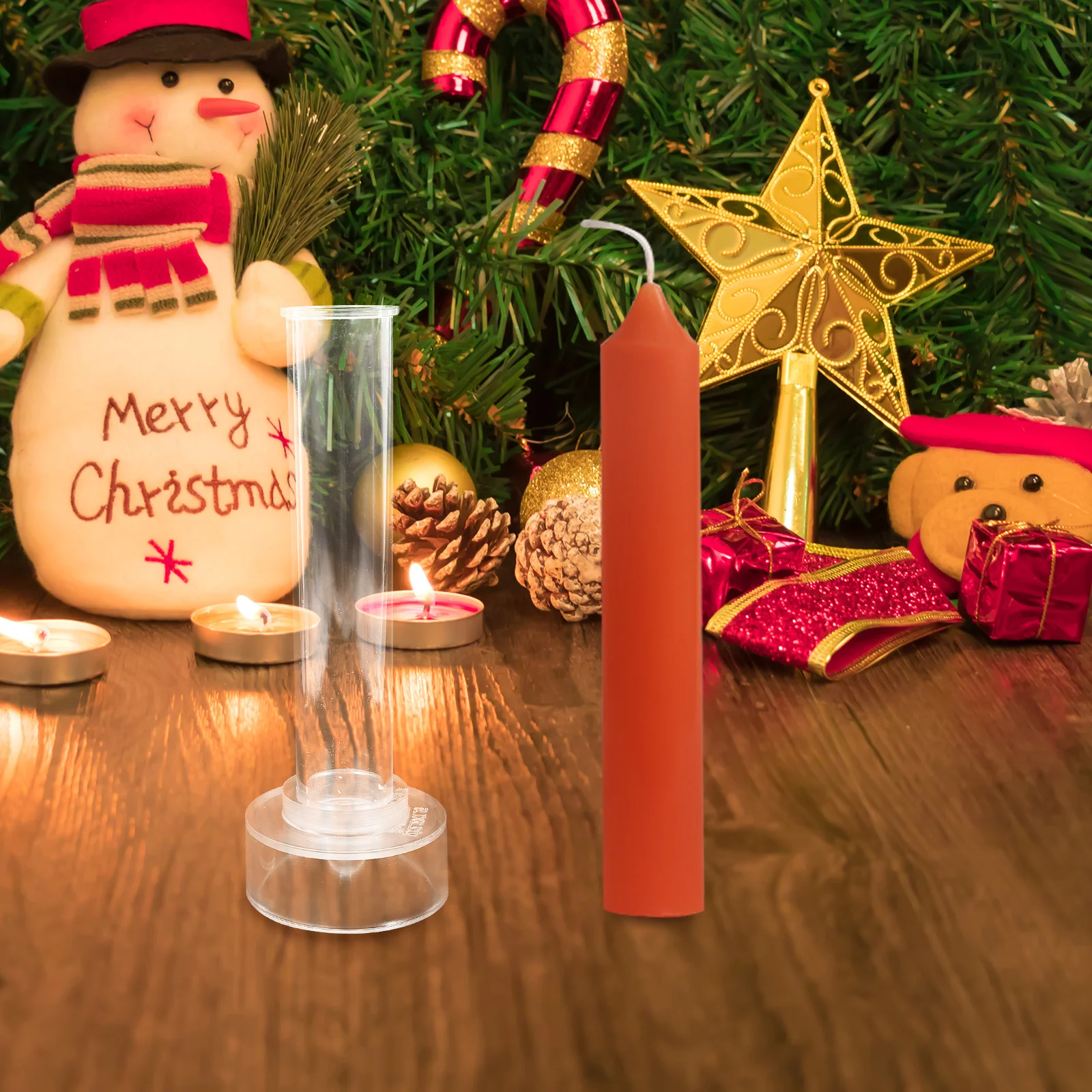 

2Pcs Exquisite Acrylic Molds DIY Taper Mold Flexible Smooth Soap Water Cleanable Mold Acrylic Molds for Candles