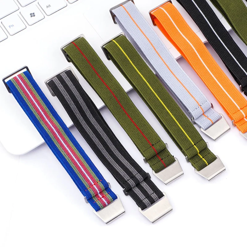 20mm 22mm Nylon Woven Watch Strap for Seiko for Omega for Amazfit Watch Band Elastic Sport Bracelet Military Strap Accessories image 2