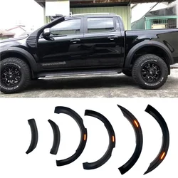 Car Fender Flares For Ford Ranger Xl Xlt Wildtrack T7 T8 2015-2018 2019 2020 2021 Auto Accessories LED Door Fenders Flare